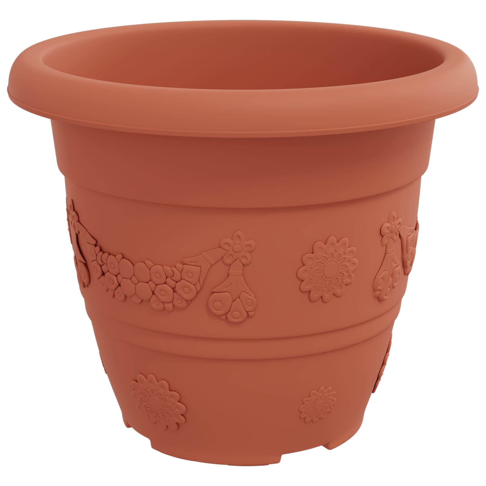 Macetas 24 Pcs Rojo Ladrillo Ø 26 X 21.5 Cm Plástico_5