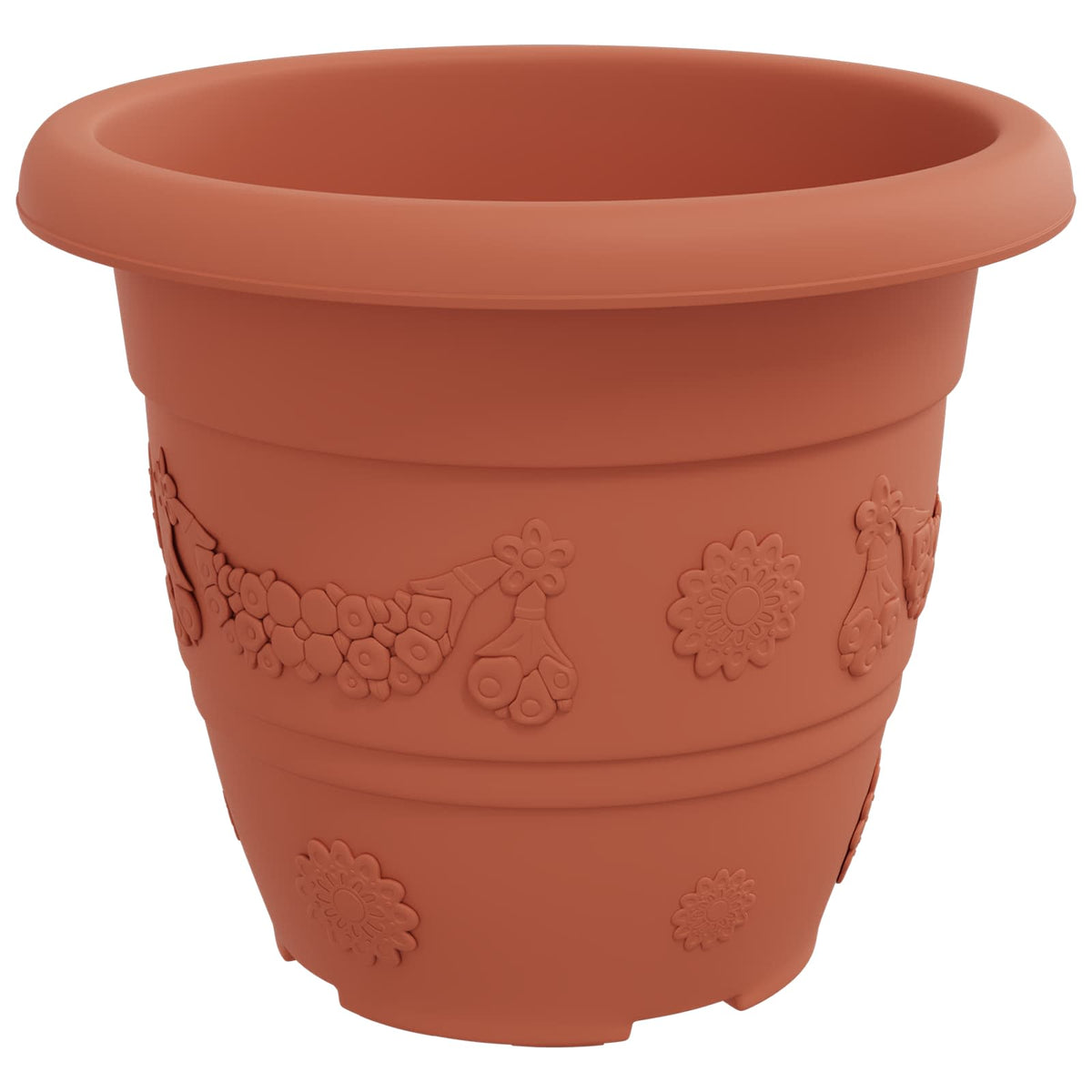 Macetas 24 Uds. Rojo Ladrillo Ø 26 X 21.5 Cm Plástico_5