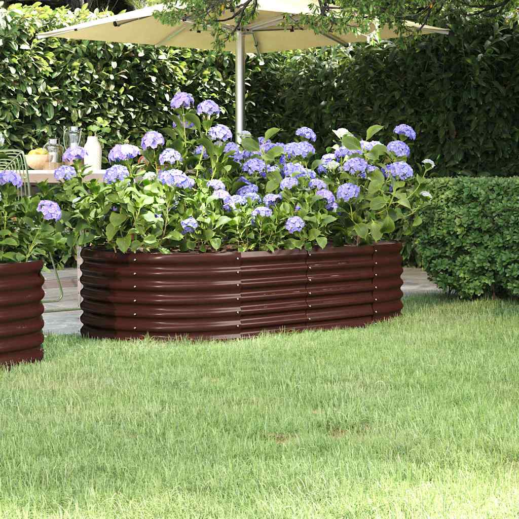 Jardinera Arriate Acero Galvanizado Marrón 152x80x36 Cm_1