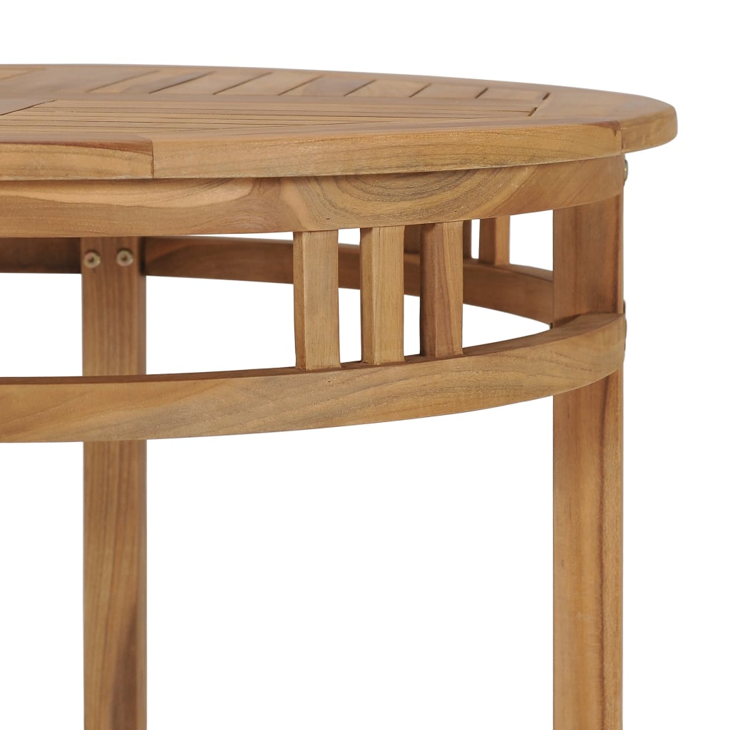 Mesa De Comedor De Madera Maciza De Teca Ø 80 Cm_3
