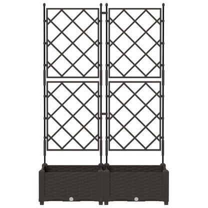Vidaxl Maceta De Jardín Con Enrejado 2 Pcs Marrón 80 X 40 X 125.5 Cm_4