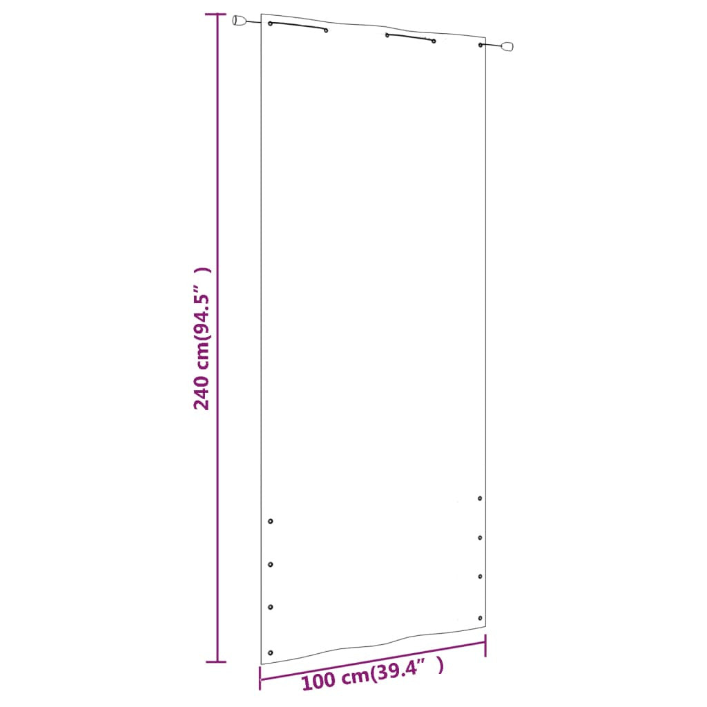 Vidaxl Toldo Pantalla Para Balcón De Tela Oxford Terracota 100x240 Cm_4