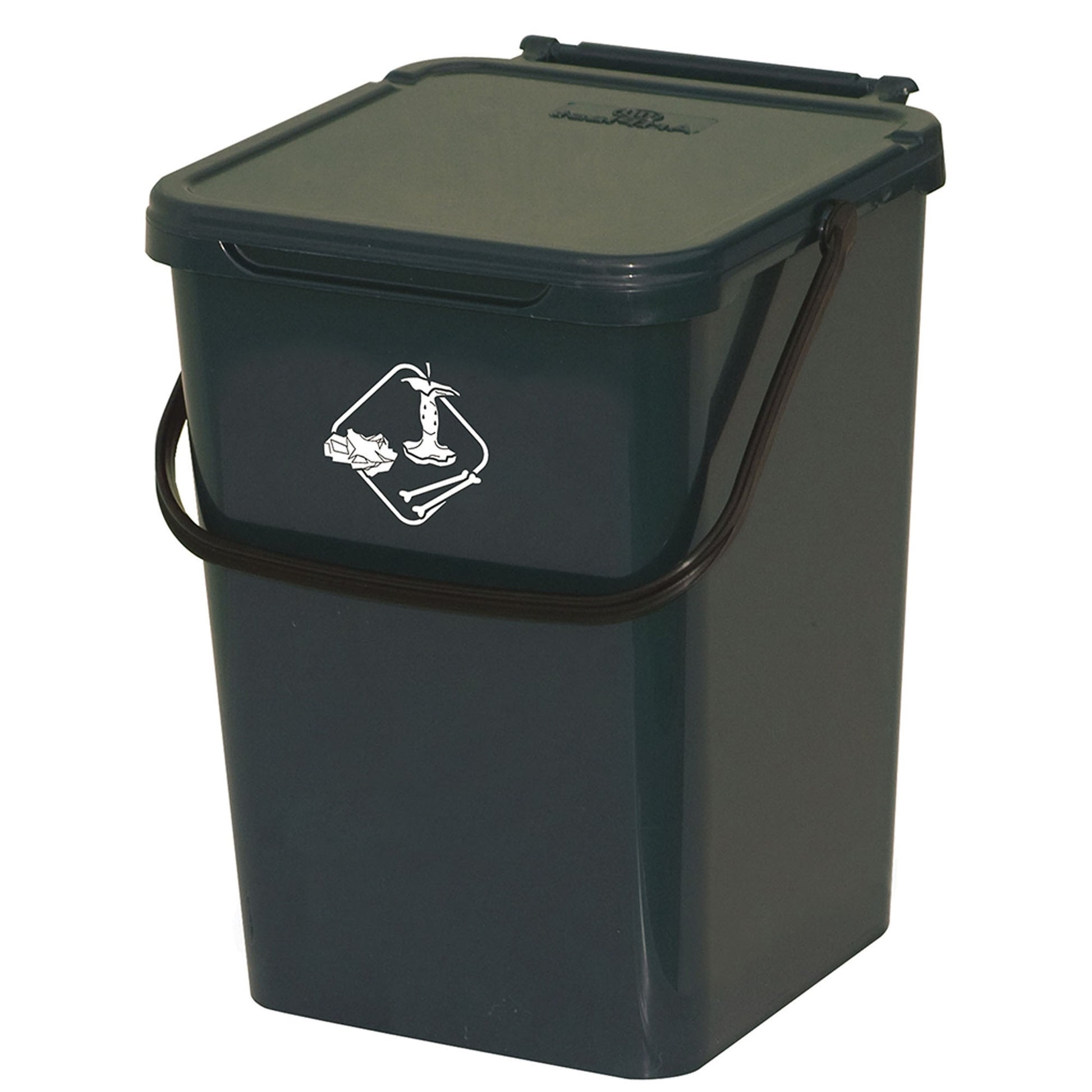 Cubo De Polipropileno Con La Manija Y La Cubierta, De Color Verde, 10 Lt. 225x240x300 Mm_0