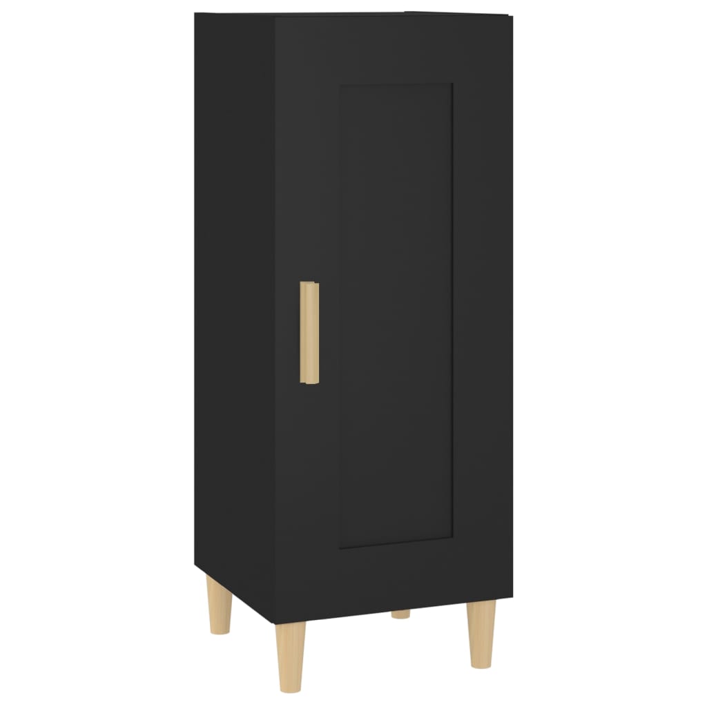 Aparador De Madera Contrachapada Negro 34,5x34x90 Cm / Vetonek_4