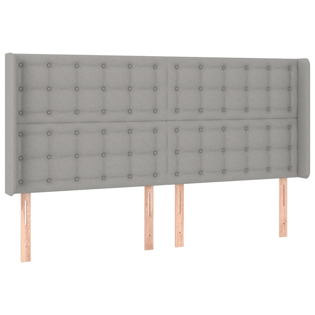 Cama Box Spring Con Colchón Tela Y Led Gris Claro 200x200 Cm / Vetonek_3