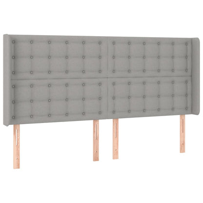 Cama Box Spring Con Colchón Tela Y Led Gris Claro 200x200 Cm / Vetonek_3