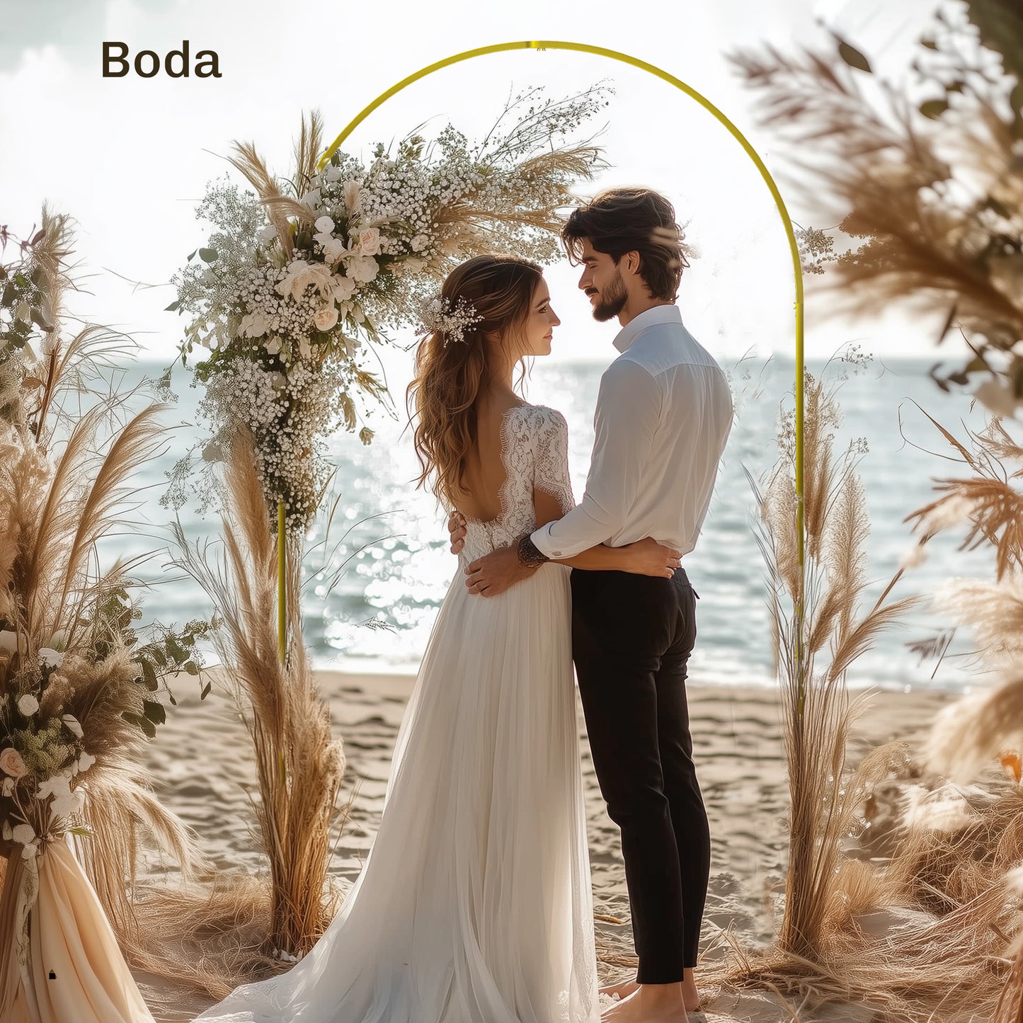 Outsunny Arco De Jardín De Metal Para Rosas Con Recubrimiento En Polvo Dorado_5