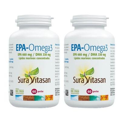 Embalagem 2x EPA - Ómega-3, Sura Vitasan, 60 pérolas