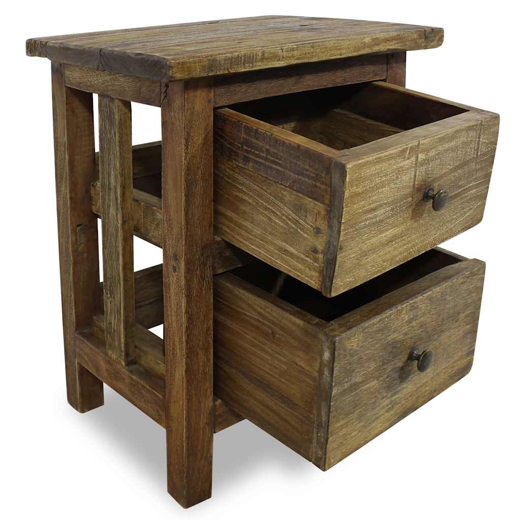 Mesita De Noche De Madera Maciza De Caoba 40x30x51 Cm_2