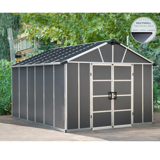 Galpão de jardim Yukon 395x332x252 cm com piso de cobertura da Palram