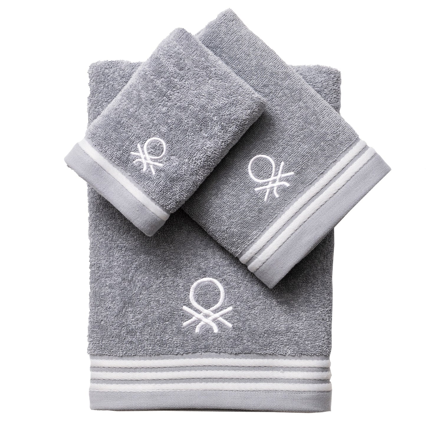 Set 3pc Toalla De Baño (1pc 30x50cm + 1pc 50x90cm + 1pc 70x140cm) 450gsm 100% Algodón Gris Tevere