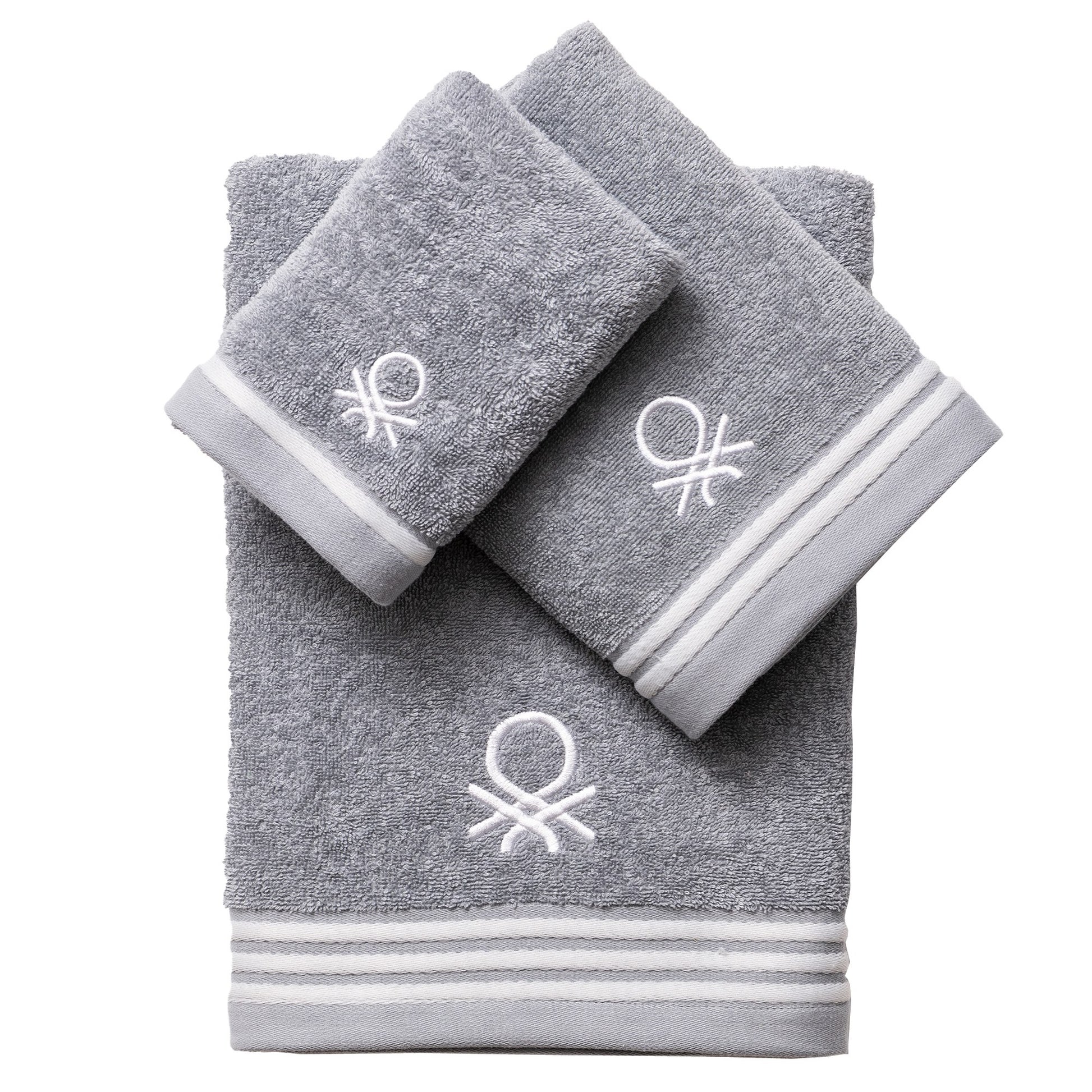 Set 3pc Toalla De Baño (1pc 30x50cm + 1pc 50x90cm + 1pc 70x140cm) 450gsm 100% Algodón Gris Tevere
