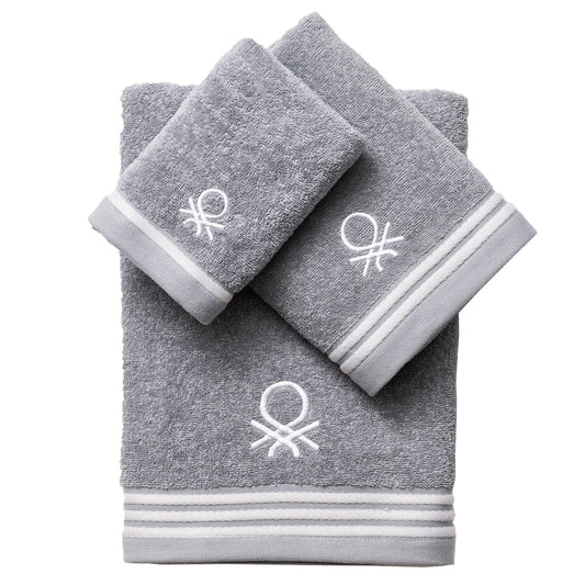 Set 3pc Toalla De Baño (1pc 30x50cm + 1pc 50x90cm + 1pc 70x140cm) 450gsm 100% Algodón Gris Tevere
