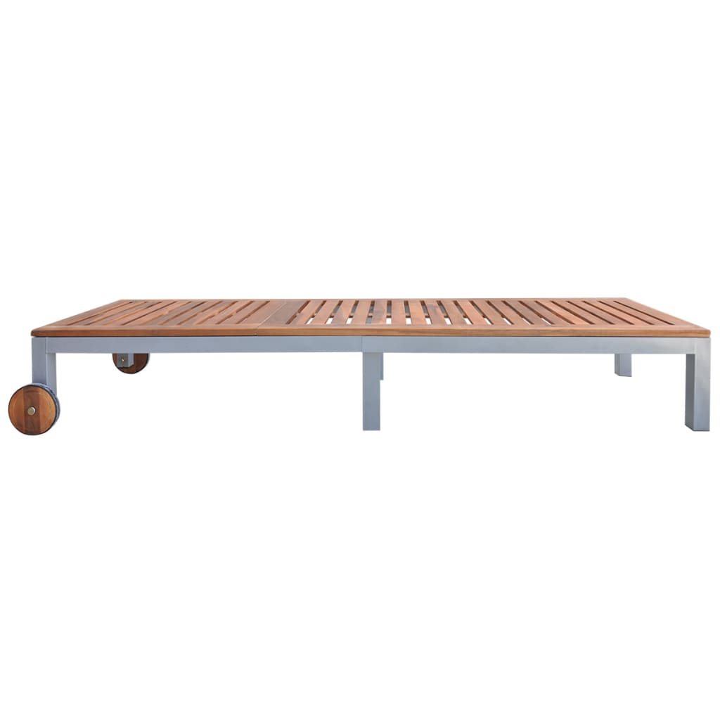 Tumbona Con Cojín Madera Maciza De Acacia Y Acero Galvanizado_3