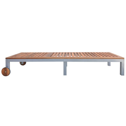 Tumbona Con Cojín Madera Maciza De Acacia Y Acero Galvanizado_3