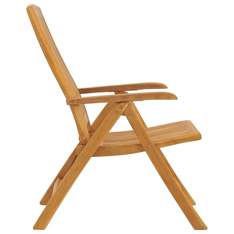 Vidaxl Sillas De Jardín Reclinables Y Cojines 4 Uds Madera Maciza Teca_5