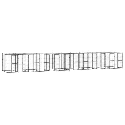 Perrera De Exterior De Acero Con Techo 29,04 M²_1
