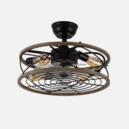 Ventilador Dc 4xe27 Arcadia Negro 8 Aspas Transparentes 31/40x50x50cm 6 Velocidades C/remoto Y Temporizador_2