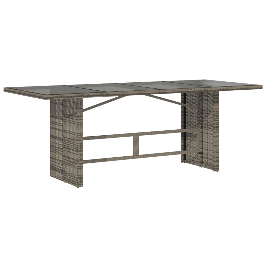 Set Comedor Jardín 7 Pzas Y Cojines Ratán Sintético Gris / Vetonek_2