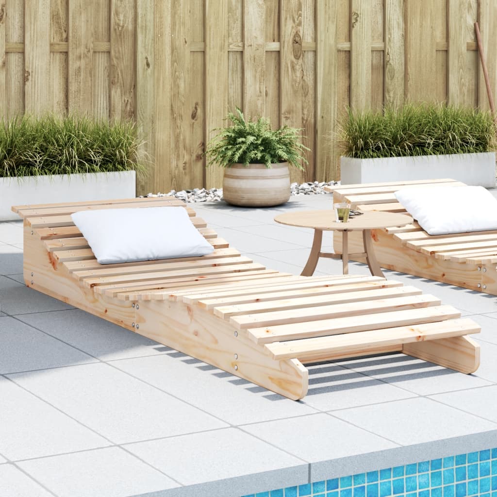 Tumbona De Madera Maciza De Pino 205x70x31,5 Cm / Vetonek_3