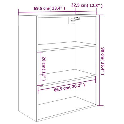 Armario Colgante De Pared Negro 69,5x32,5x90 Cm / Vetonek_1