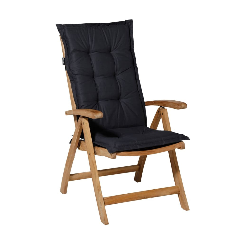 Madison Cojín De Silla Con Respaldo Alto Basic Negro 123x50 Cm_1