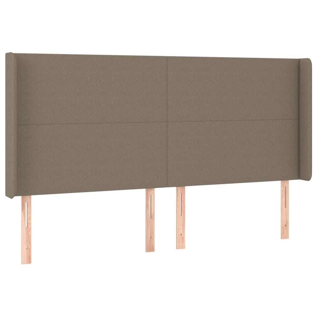 Cama Box Spring Colchón Y Luces Led Tela Gris Taupe 160x200 Cm / Vetonek_1