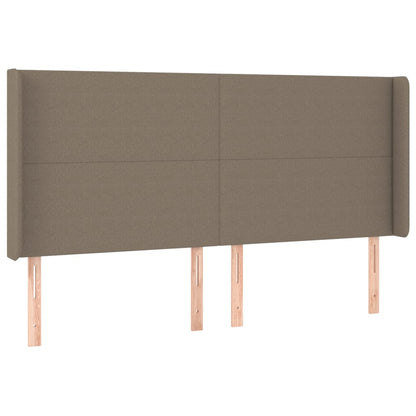 Cama Box Spring Colchón Y Luces Led Tela Gris Taupe 160x200 Cm / Vetonek_1
