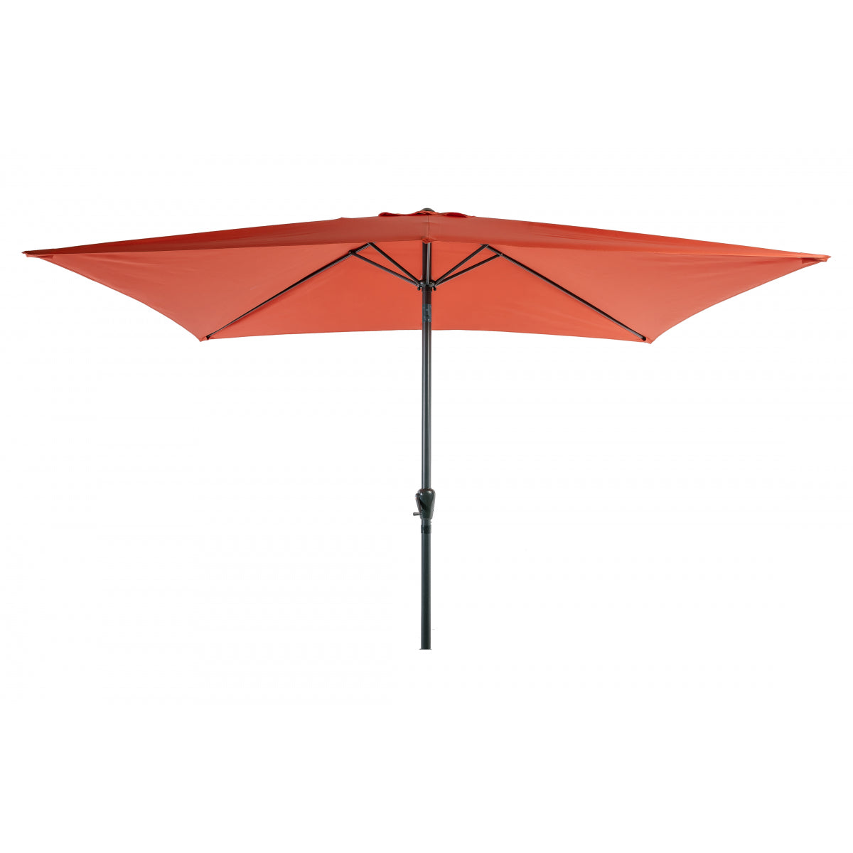 Sombrilla Rectangular 2x3m De Aluminio Y Poliéster Naranja Con Manivela Basculante - Sombrilla Recto - Mobiliario De Jardín_0