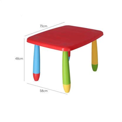 Mesita Infantil Rectangular Roja, Y 2 Sillas_3