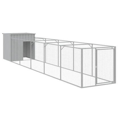 Vidaxl Caseta Perros Corral Acero Galvanizado Gris Claro 110x609x110cm_0