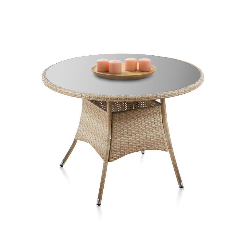Mesa Redonda De Exterior Kiba Rattán, Rattan, 105 X 73 X 105_0