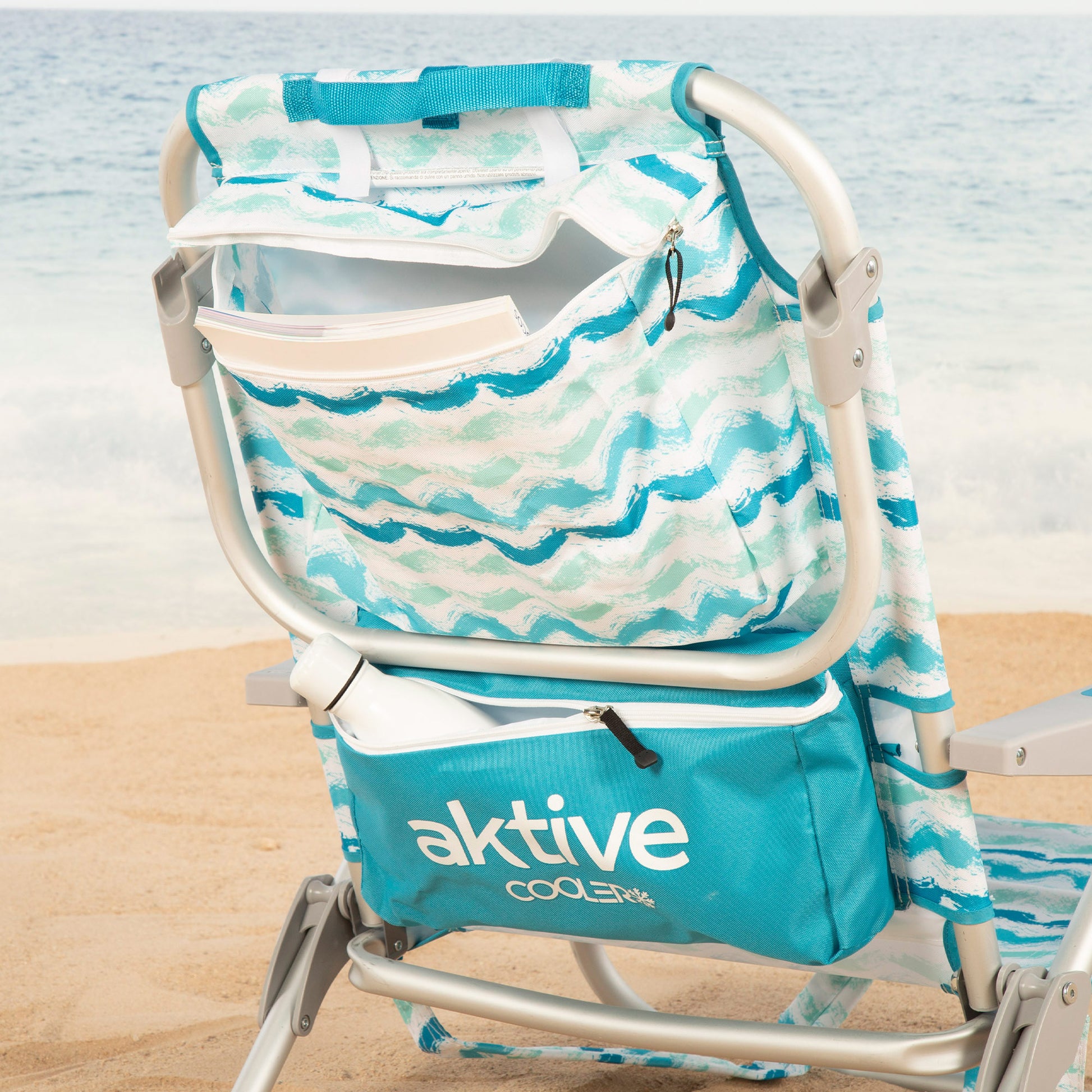 Aktive Pack 2 Sillas De Playa Plegables Reclinables 5 Posiciones, Aluminio Y Acero, Bolsillo Lateral Y Cojín_4