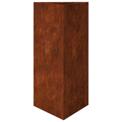 Jardineras Triangulares 2 Uds Acero Oxidado 40x34,5x75 Cm_5