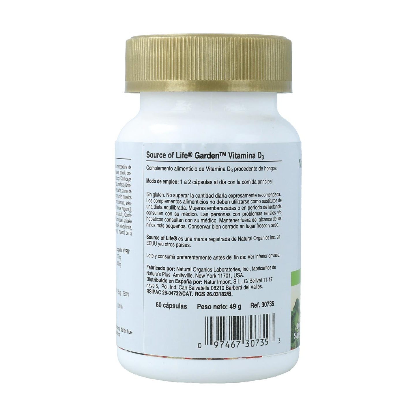 Garden Nature's Plus Vitamina D3, 60 comprimidos