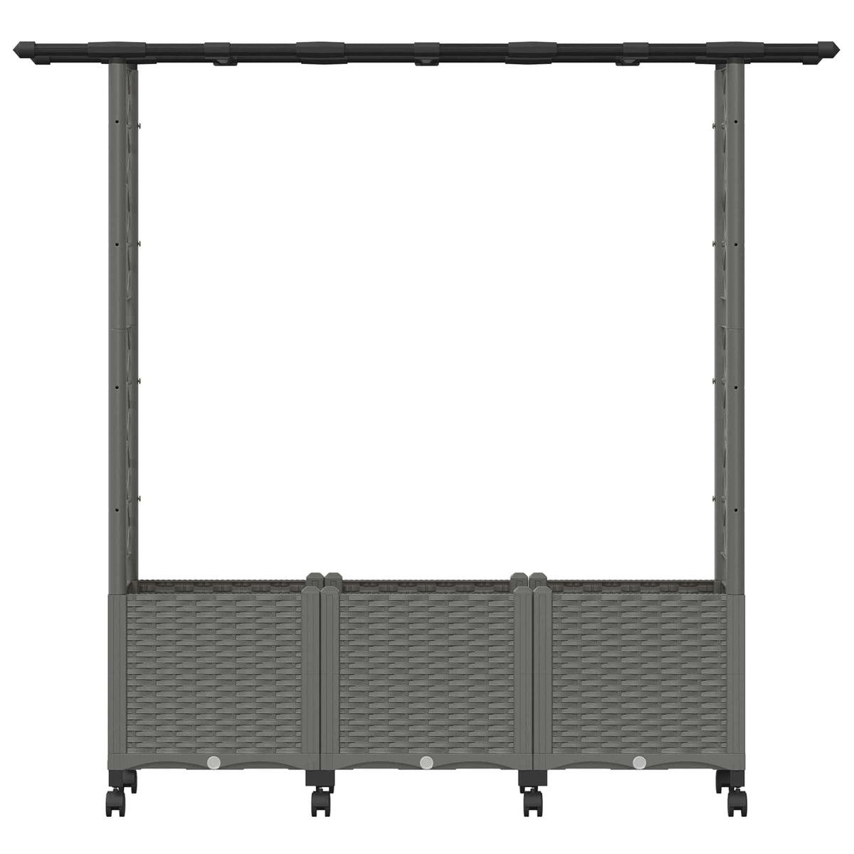 Cama Elevada Con Trellis Y Techo Gris Claro 162,5 X 40 X 142 Cm_3
