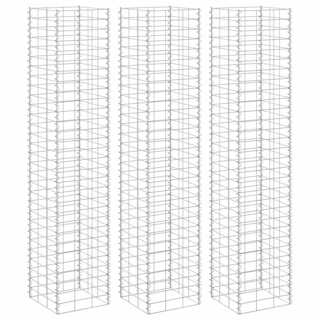 Arriates De Gaviones 3 Unidades Hierro 30x30x150 Cm_1