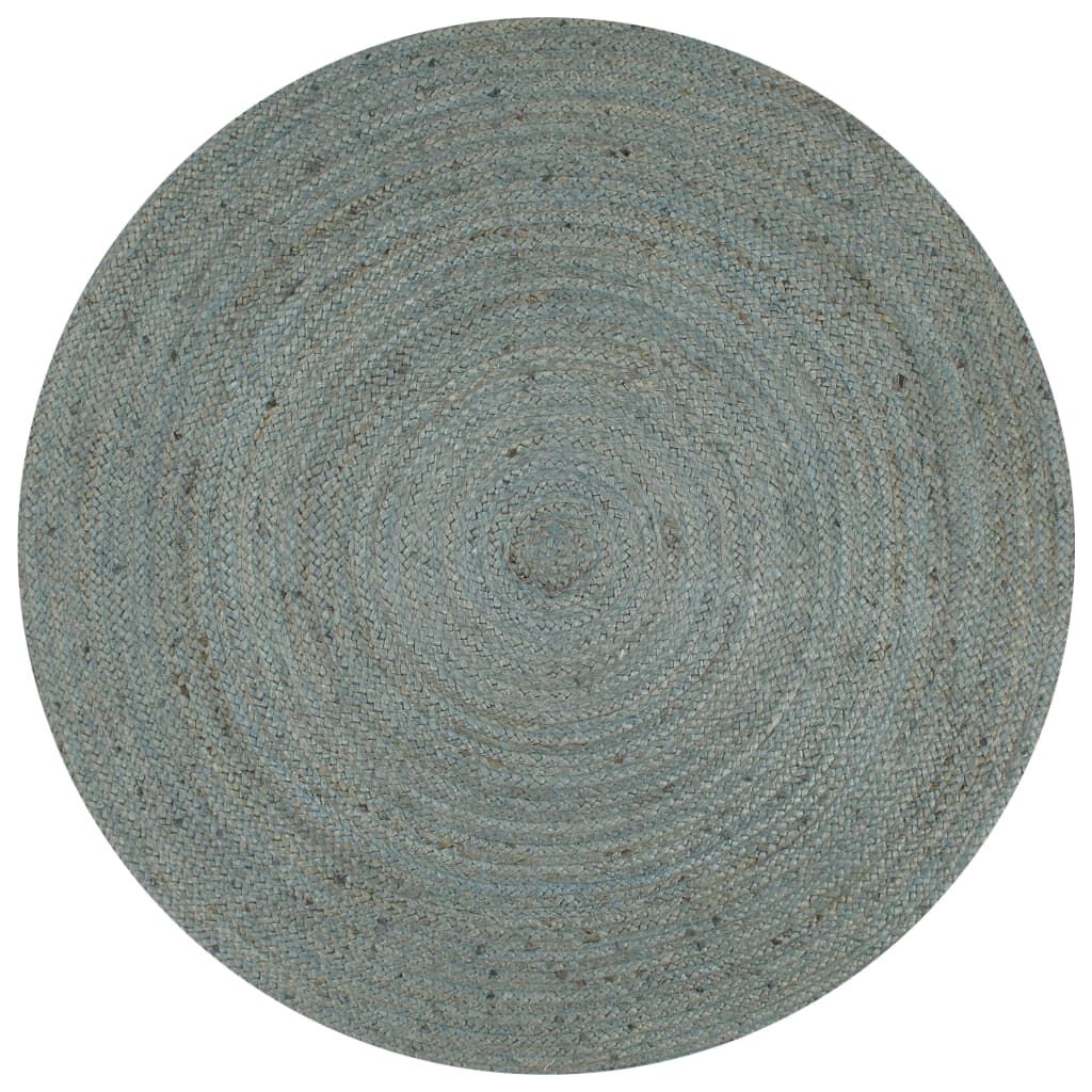 Vidaxl Alfombra De Yute Tejida A Mano Redonda Verde Oliva 90 Cm_0