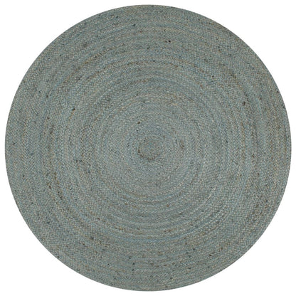Vidaxl Alfombra De Yute Tejida A Mano Redonda Verde Oliva 90 Cm_0