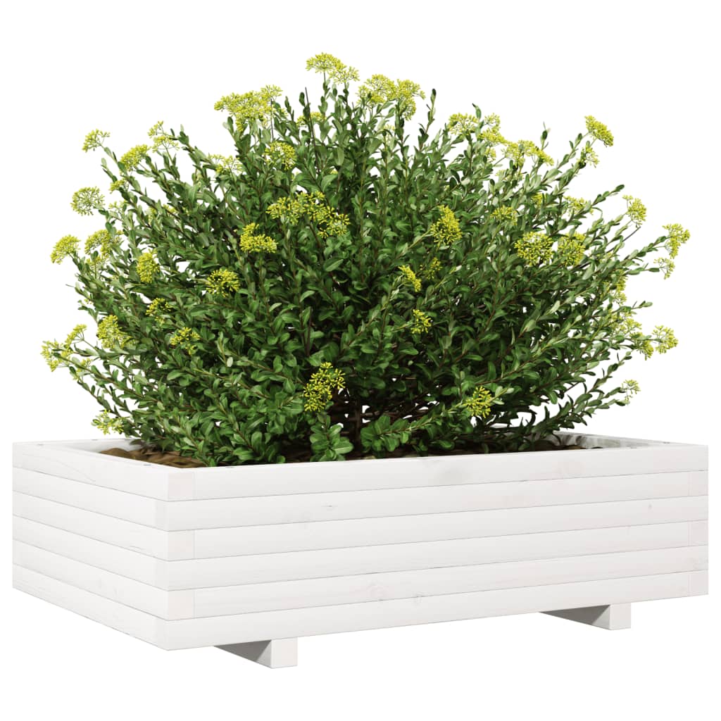 Jardinera De Madera Maciza De Pino Blanco 90x40x26,5 Cm_3