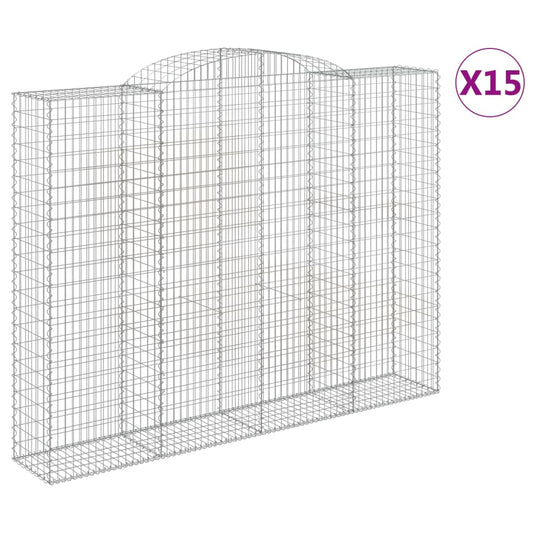 Cestas De Gaviones 15 Uds Forma De Arco Hierro 300x50x220/240cm_0