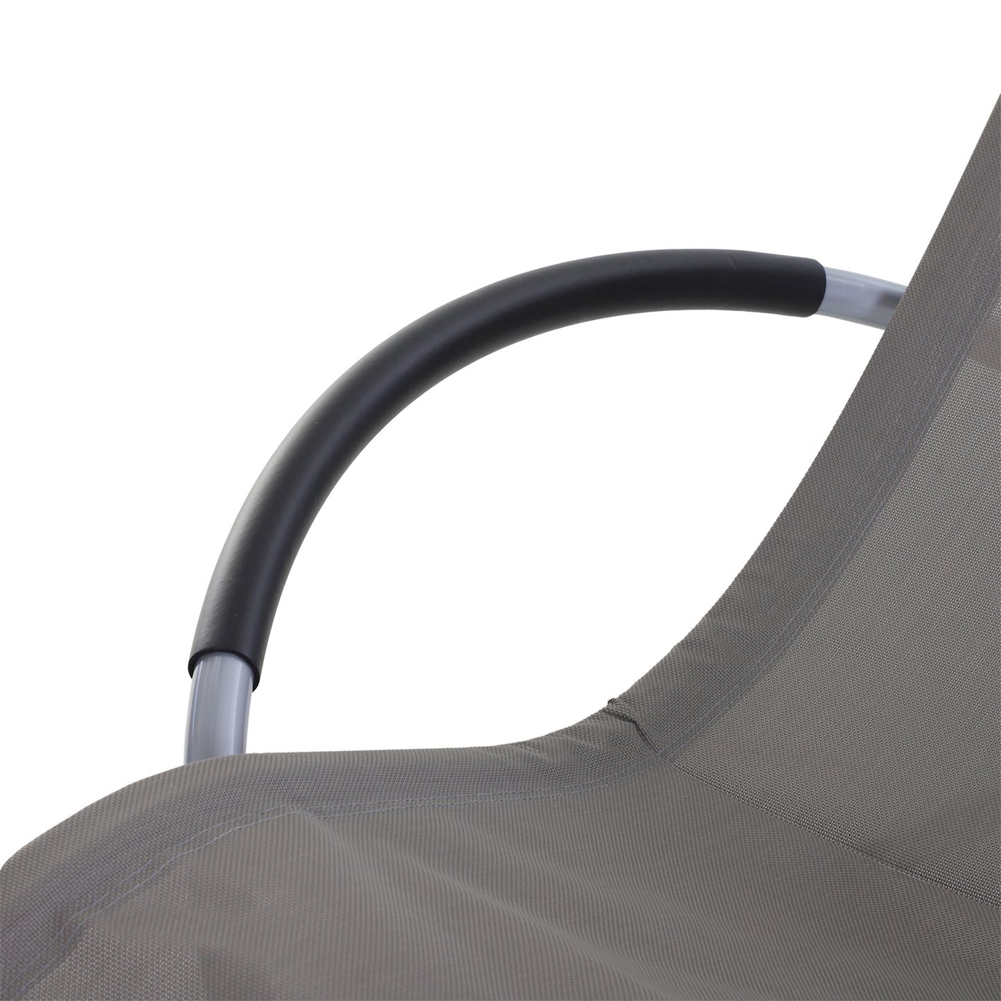 Outsunny Tumbona Mecedora De Jardín Con Reposacabezas 154x80x84cm Gris_4