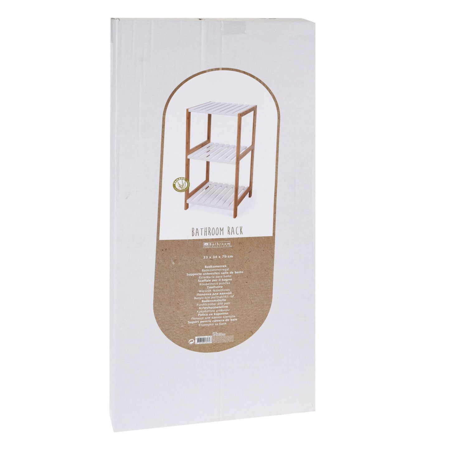 Well Home Estantería De Baño Con 3 Estantes En Mdf Y Patas De Bambú H.79cm_2