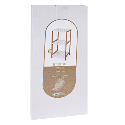 Well Home Estantería De Baño Con 3 Estantes En Mdf Y Patas De Bambú H.79cm_2