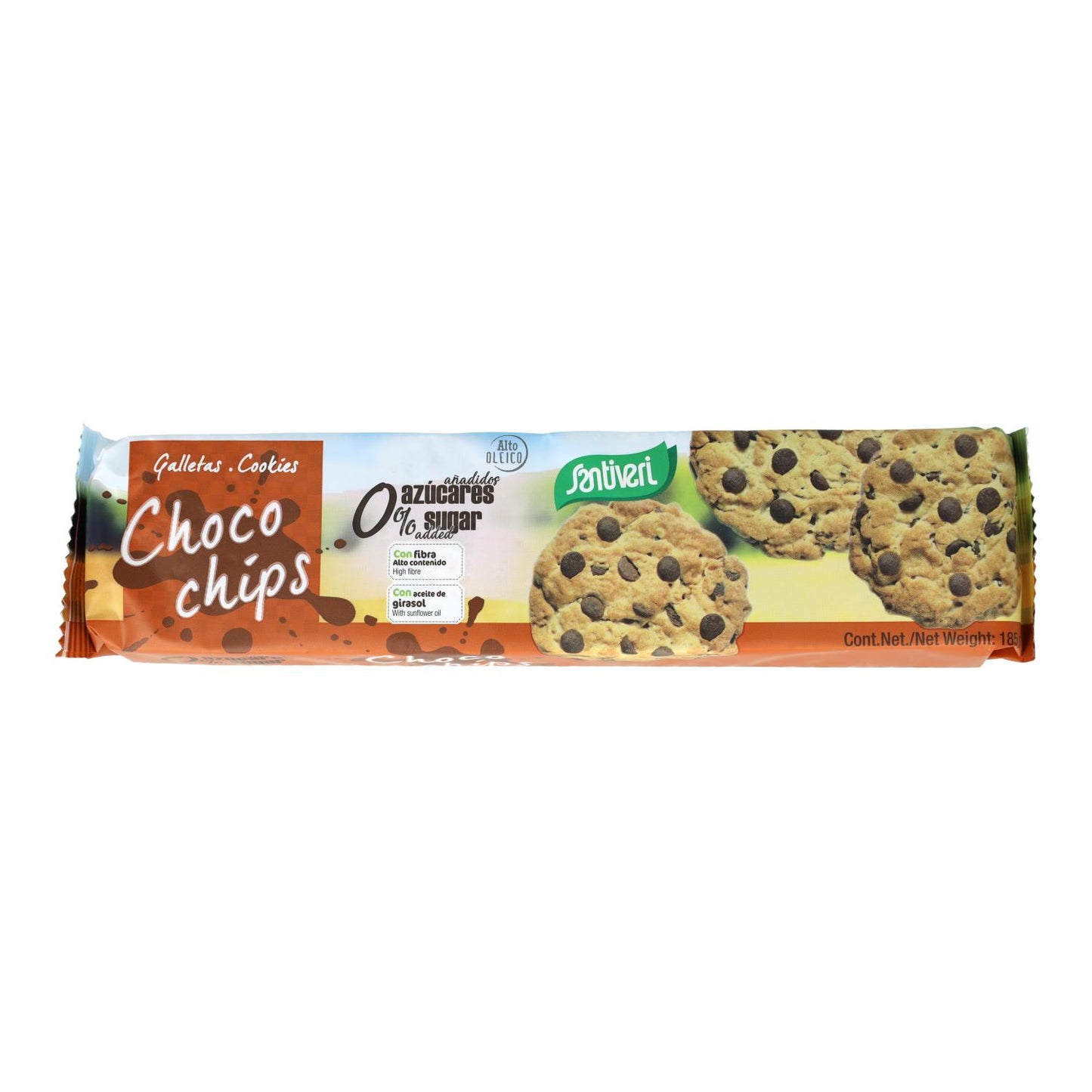 Bolachas Santiveri 0% açúcar Choco-Chips 185 g