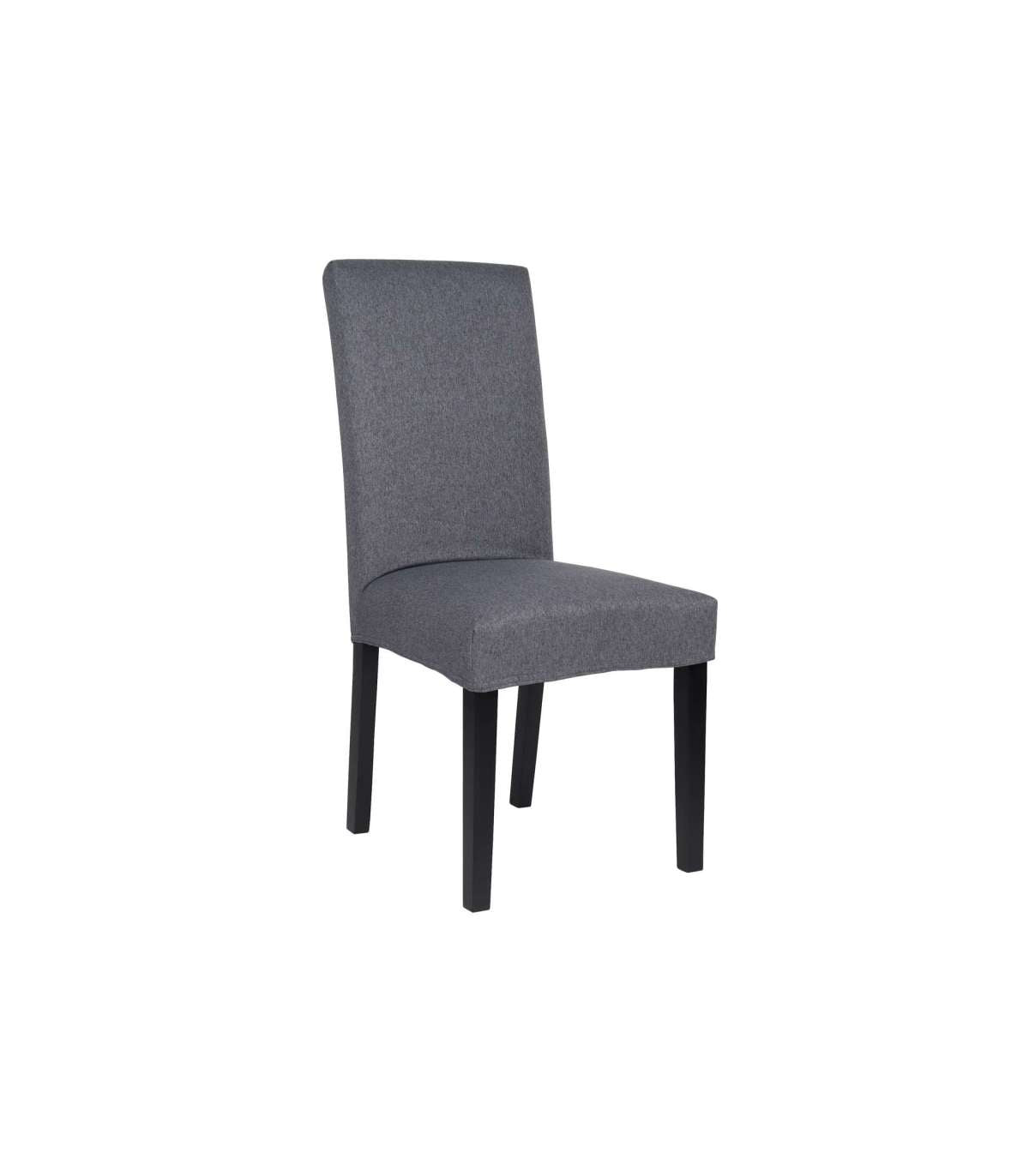 Pack De 2 Sillas Africa Tapizado Tejido Gris Patas En Negro, 47cm(ancho) 100cm(altura) 60cm(fondo)_0