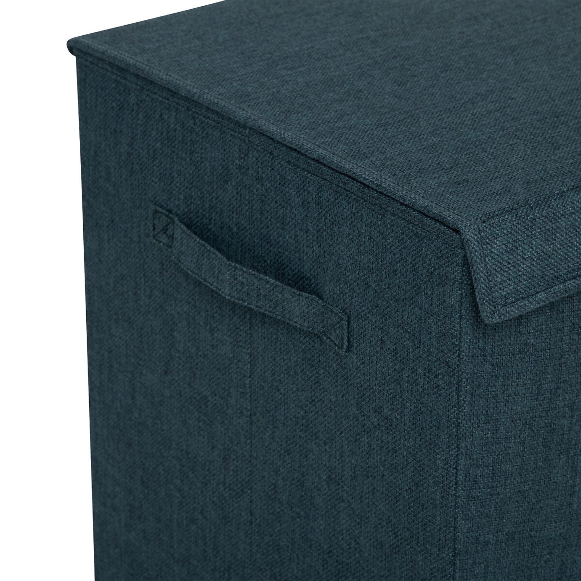 Cesta De Ropa Colors 74l Mdf Y Poliéster Azul Petróleo_3