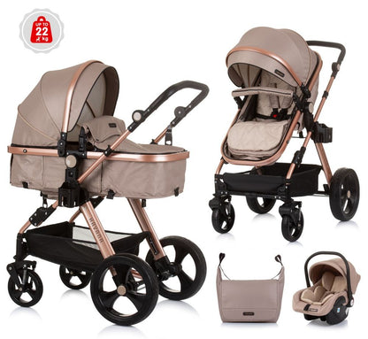 Carrito De Bebé Havana Trio Convertible Hasta 22 Kg Con Bolso Y Mosquitera Golden Beige_0