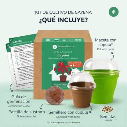 Kit de auto-cultivo de pimenta de Caiena Planeta Huerto