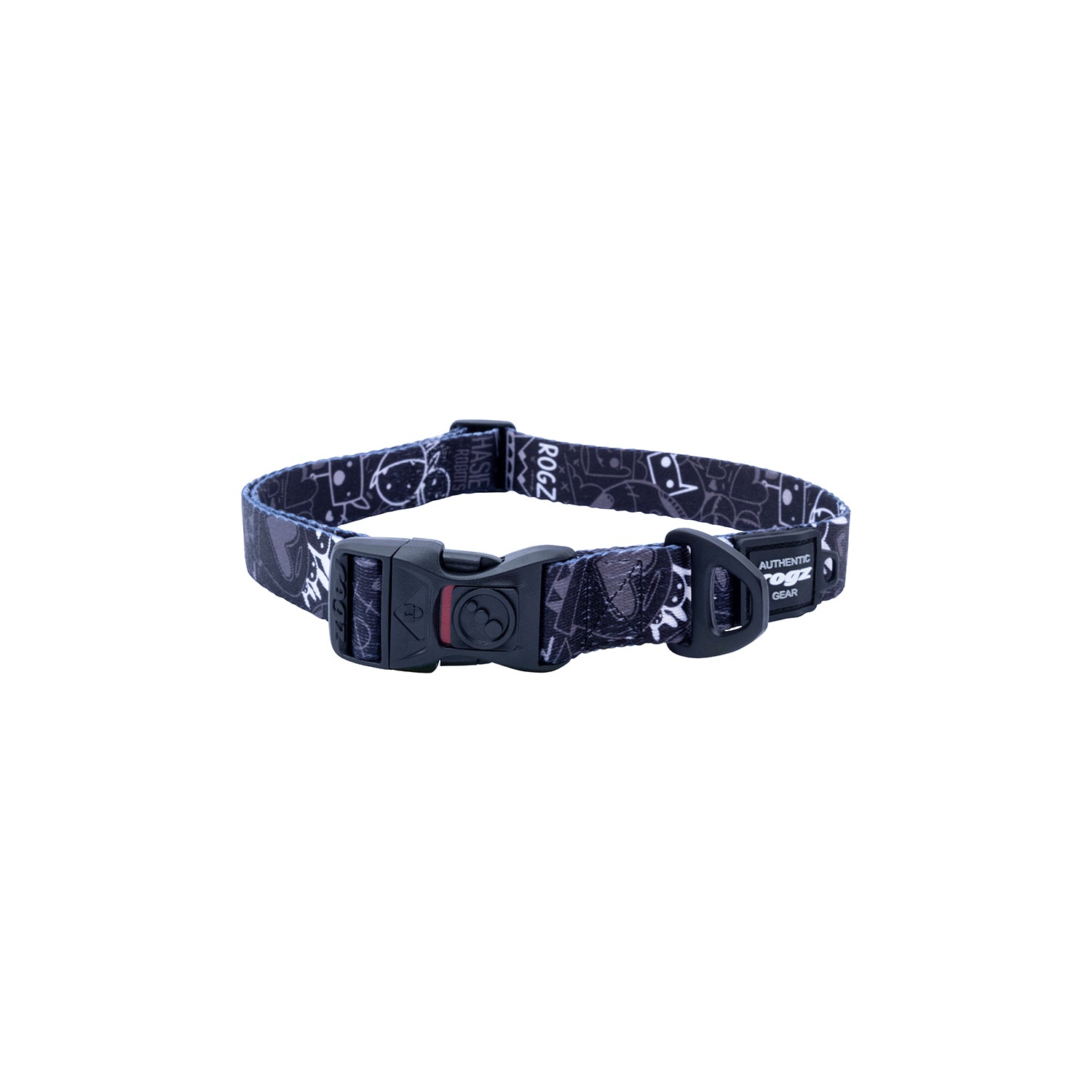 Collar Para Perro, Modelo Fusion De Rogz, Estampado Graffiti Negro. Talla M (12-22kg)_3